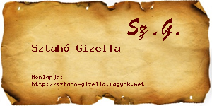 Sztahó Gizella névjegykártya