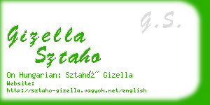 gizella sztaho business card